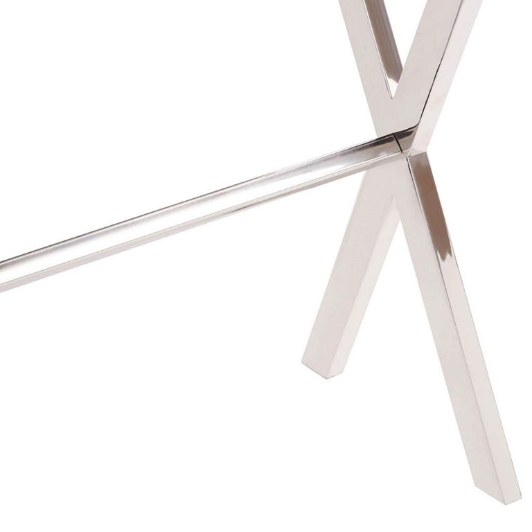 Kerala Console Table - Clear Glass with Silver Cross Base