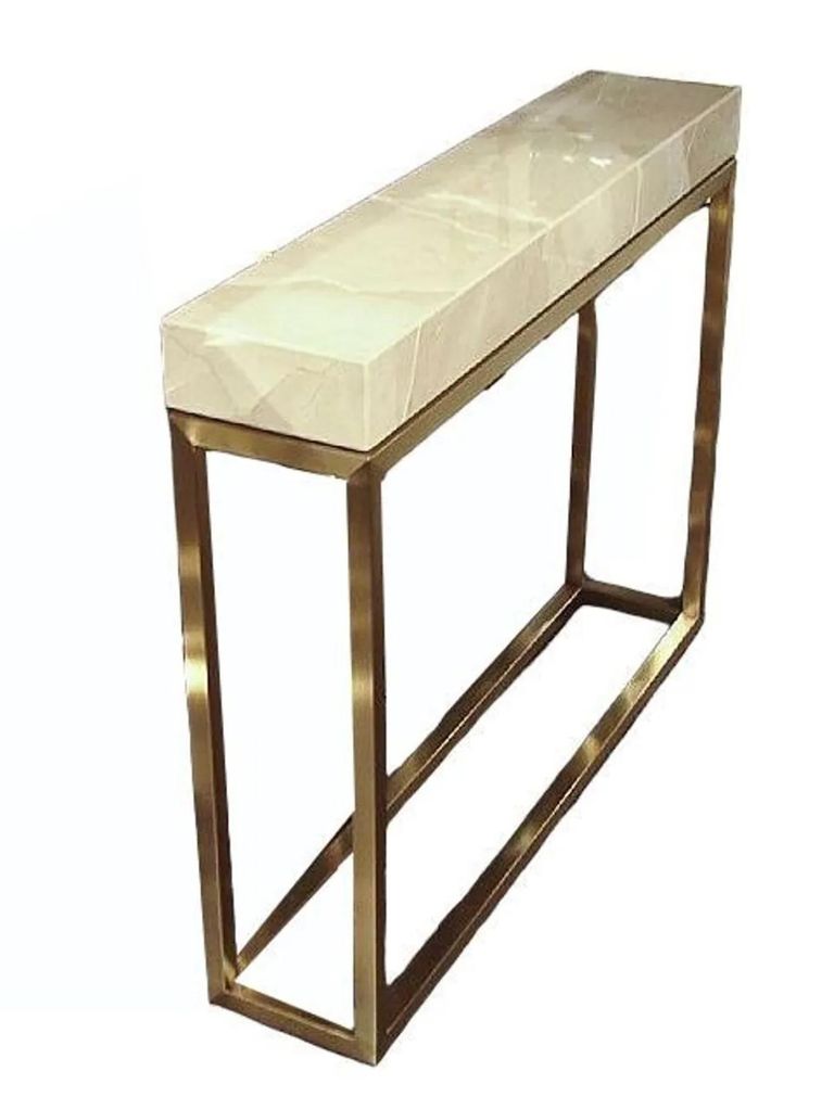 Kubo Console Table - Marble with Brass Base - Variation Available