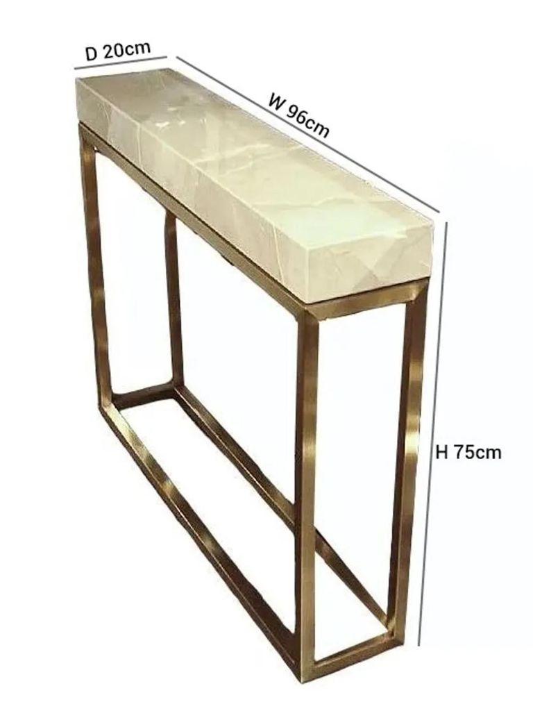 Kubo Console Table - Marble with Brass Base - Variation Available
