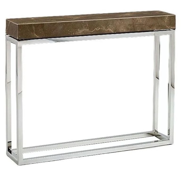 Kubo Console Table - Marble with Stainless Steel Base - Variation Available