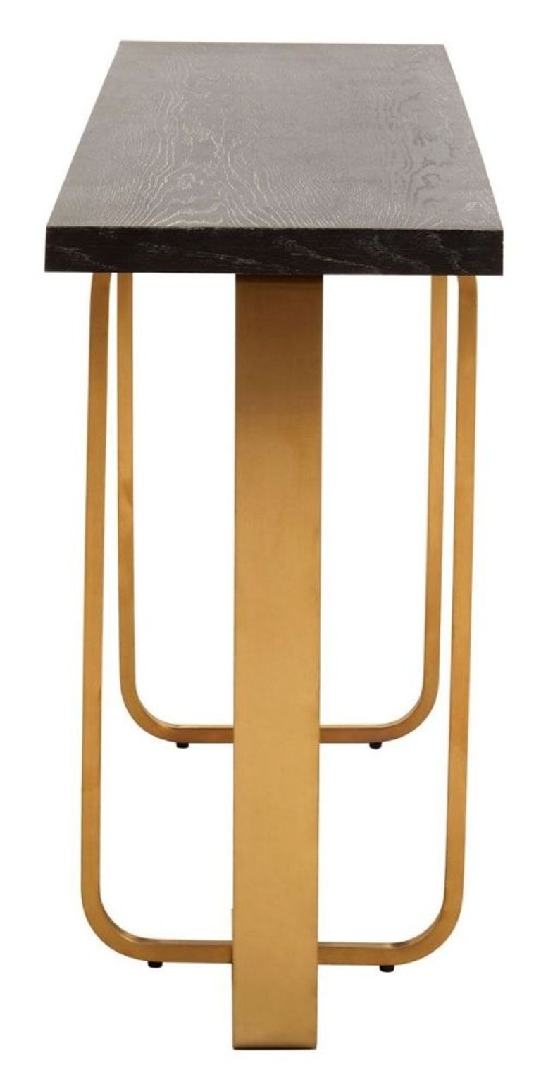 Lena Console Table - Dark Wood and Gold