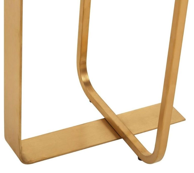 Lena Console Table - Dark Wood and Gold