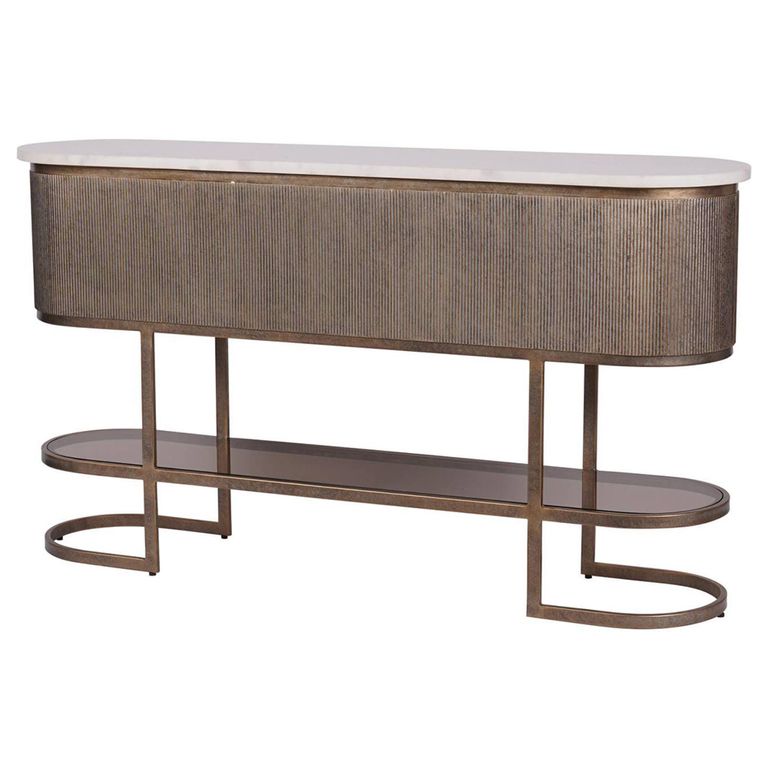 Belvedere Console Table - Marble Top - Oval