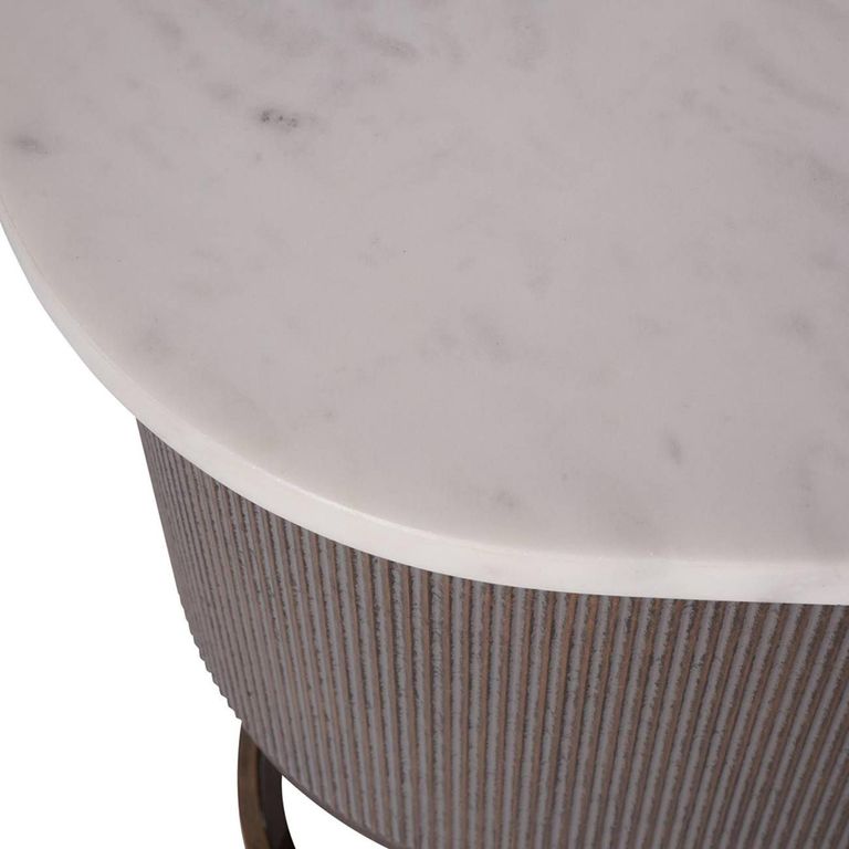 Belvedere Console Table - Marble Top - Oval