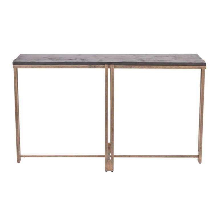 Dalston Console Table - Black Sandblasted Wood - Round