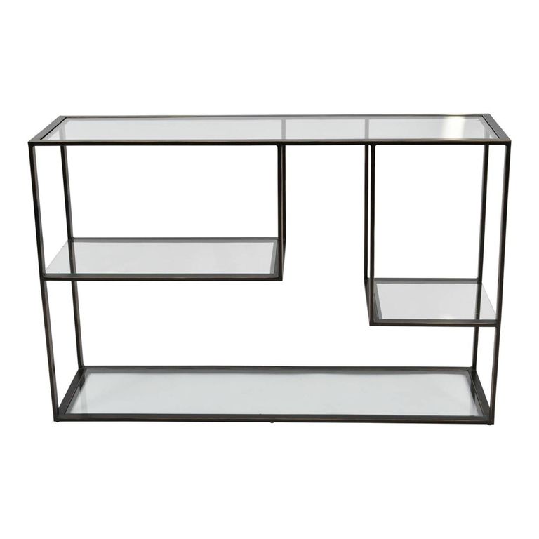 Deveraux Console Table - Glass and Bronze