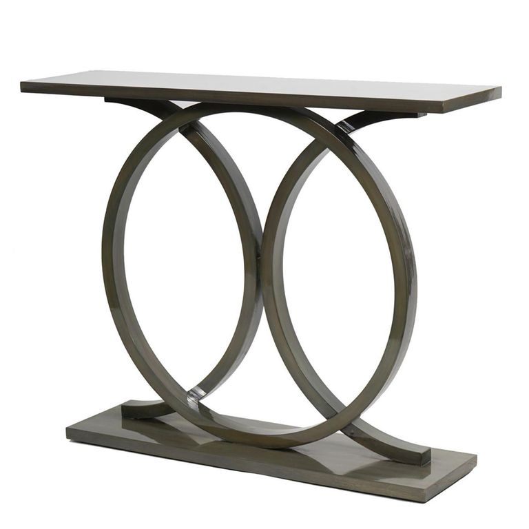 Lacquer Olive Console Table - Mango Wood
