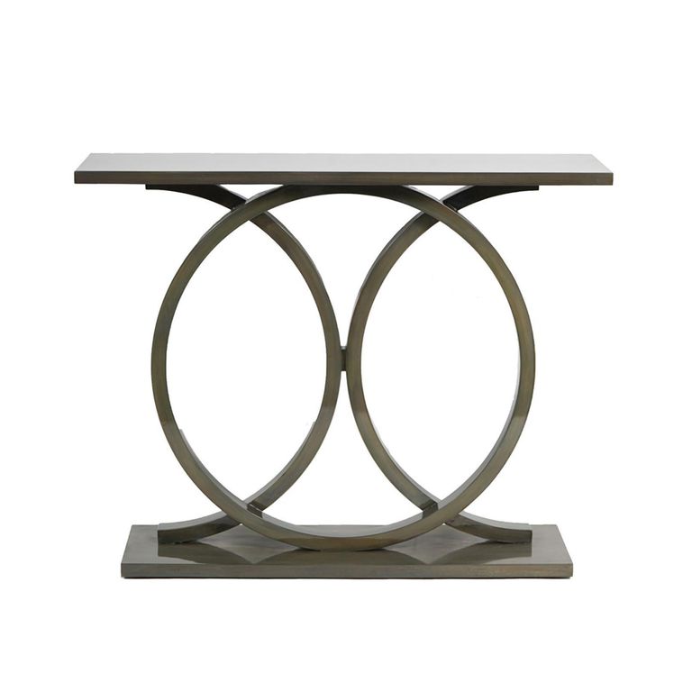 Lacquer Olive Console Table - Mango Wood