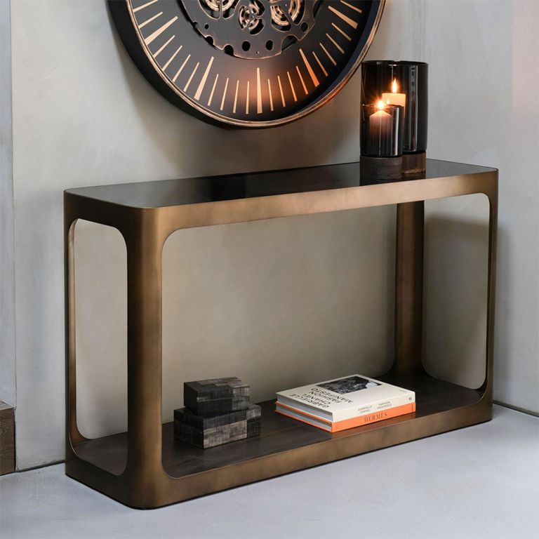 Thorpe Console Table - Bronze Glass and Metal