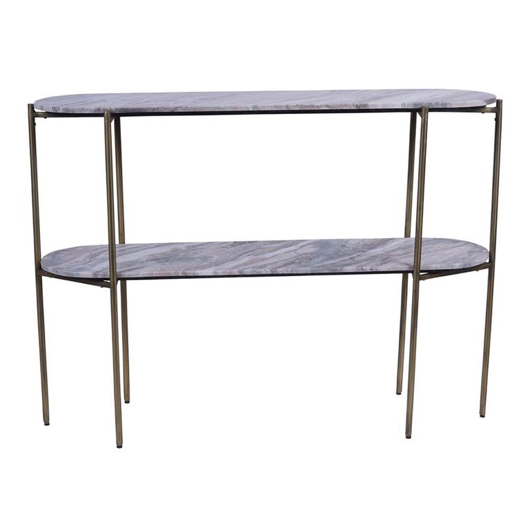 Toronto Console Table - Grey Marble - Oval