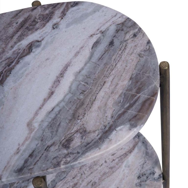 Toronto Console Table - Grey Marble - Oval