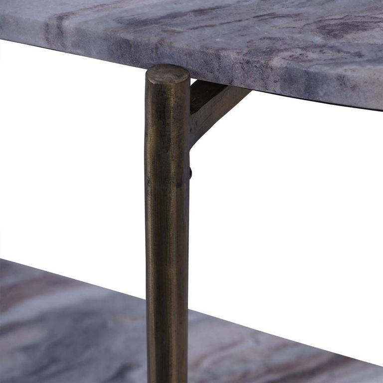 Toronto Console Table - Grey Marble - Oval