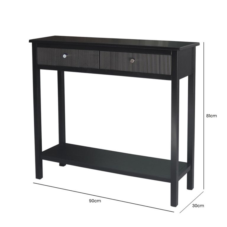 Lindon Console Table - 2 Drawer - Black