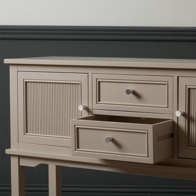 Lindon Hall Table - 2 Door - 2 Drawer - Taupe