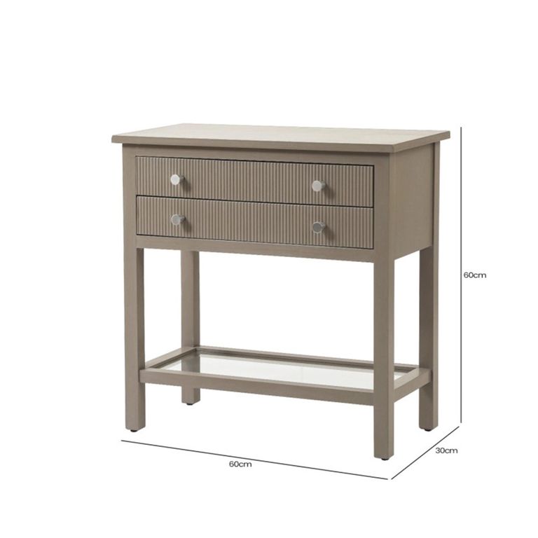 Lindon Console Table - 2 Drawer - Small - Taupe