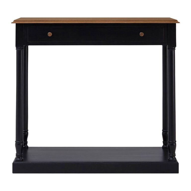 Loire Console Table - 1 Drawer - Black and Oak