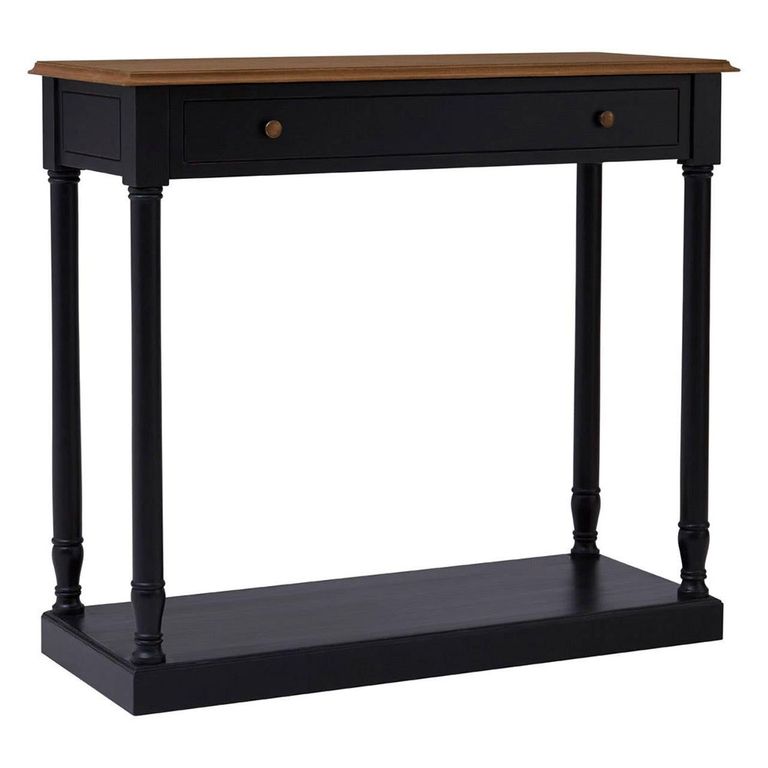 Loire Console Table - 1 Drawer - Black and Oak