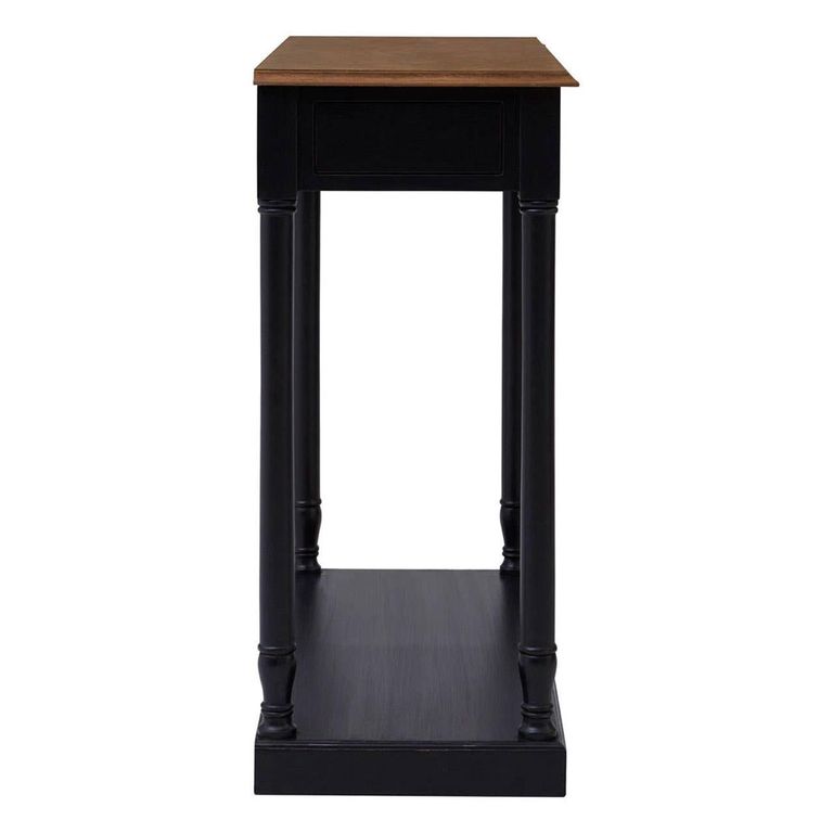 Loire Console Table - 1 Drawer - Black and Oak