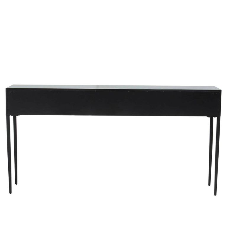Luxor Console Table - Black and Grey Pine Wood - 3 Drawer