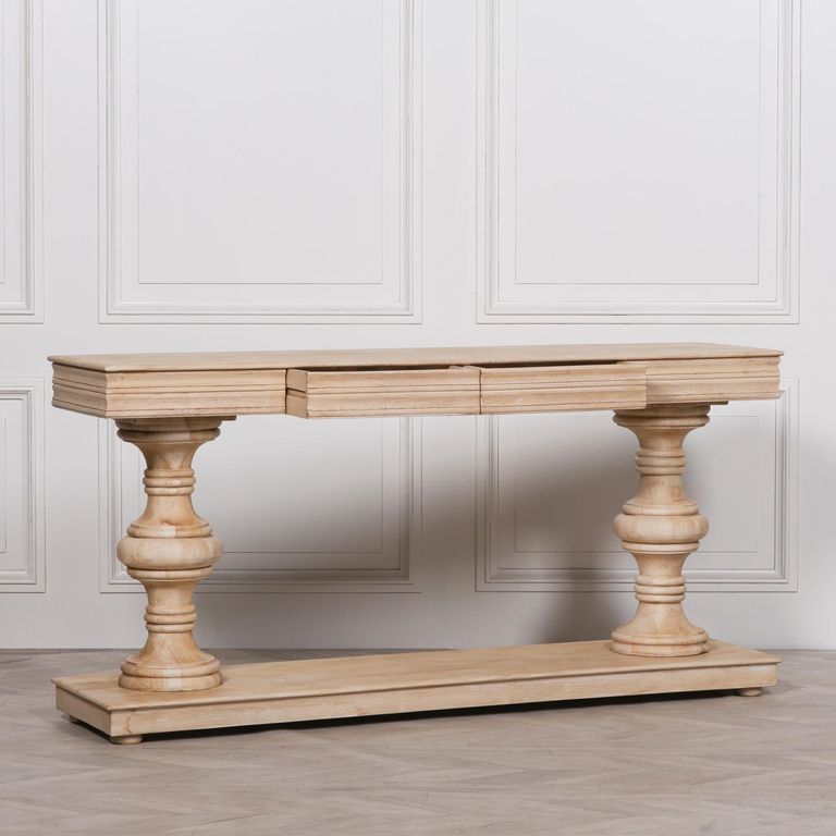 Mango Wood Console Table - 2 Drawer - Large