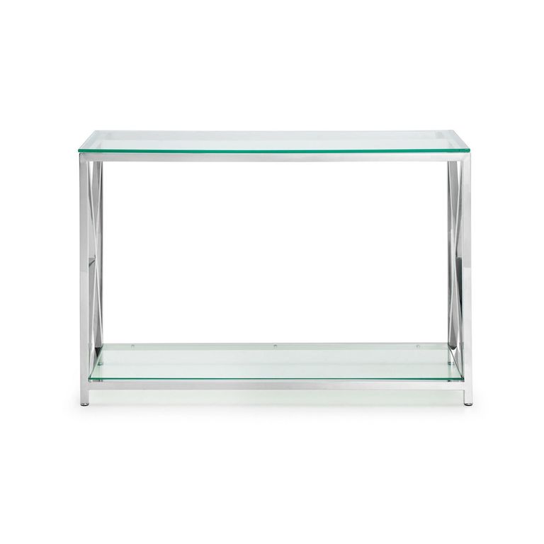 Miami Console Table - 120cm - Glass and Chrome