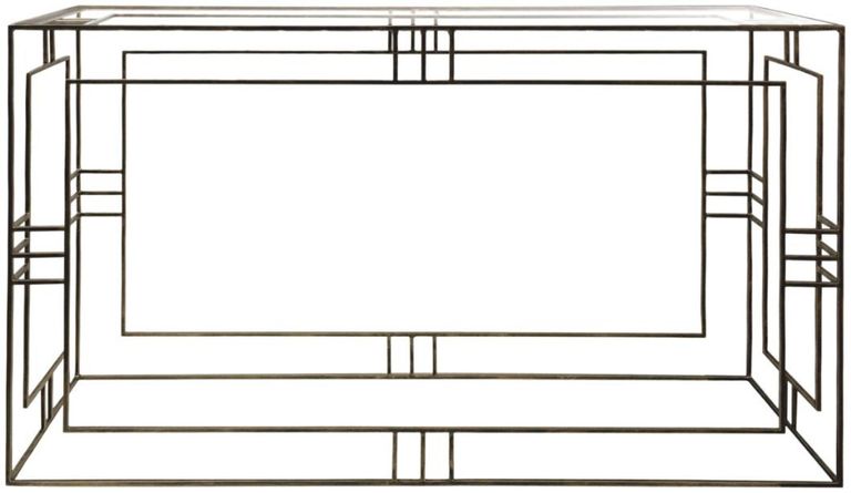 Laurant Console Table - Antique Gold and Glass