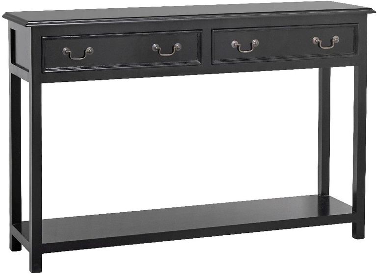 Moss Black 2 Drawer Mango Wood Console Table