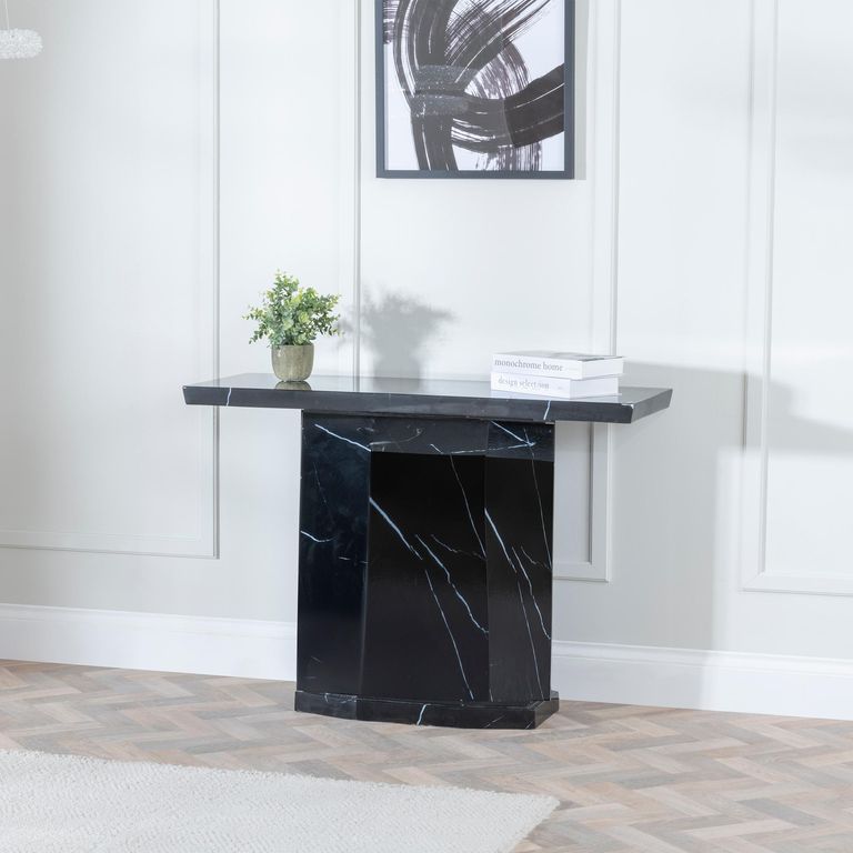 Naples Black Marble Console Table