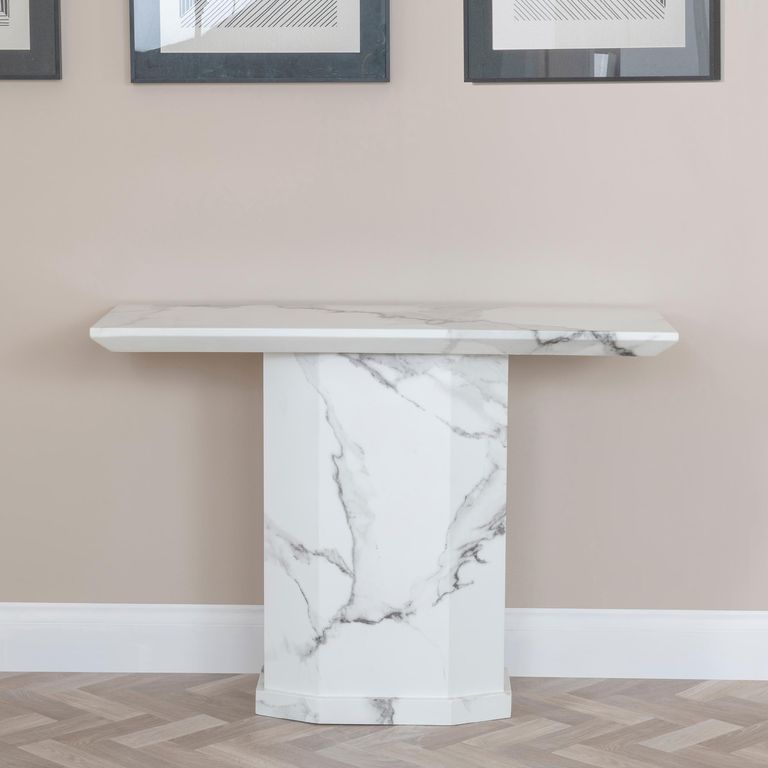 Naples White Marble Console Table