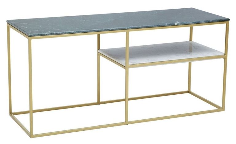 Nirav Console Table - Marble with Gold Base