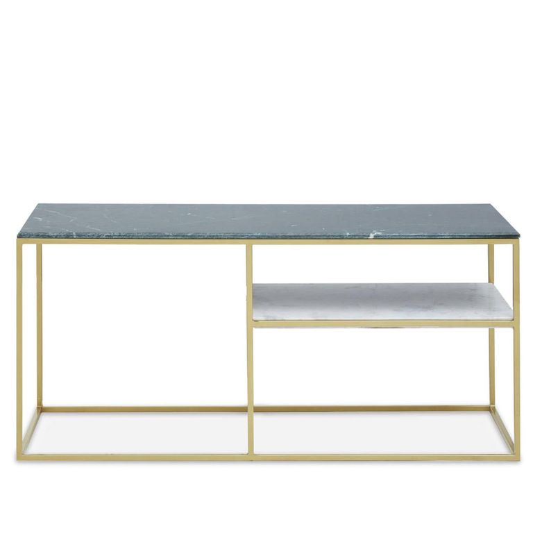 Nirav Console Table - Marble with Gold Base