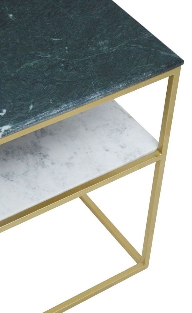 Nirav Console Table - Marble with Gold Base