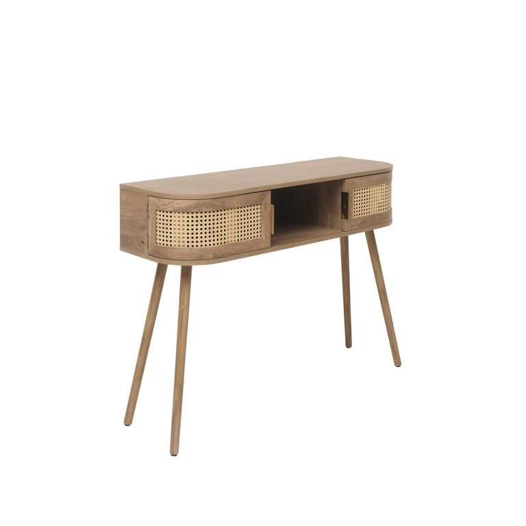 Noah Console Table - 110cm - Oak and Rattan