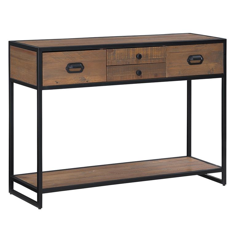 Ooki Reclaimed Wood Console Table - 4 Drawer