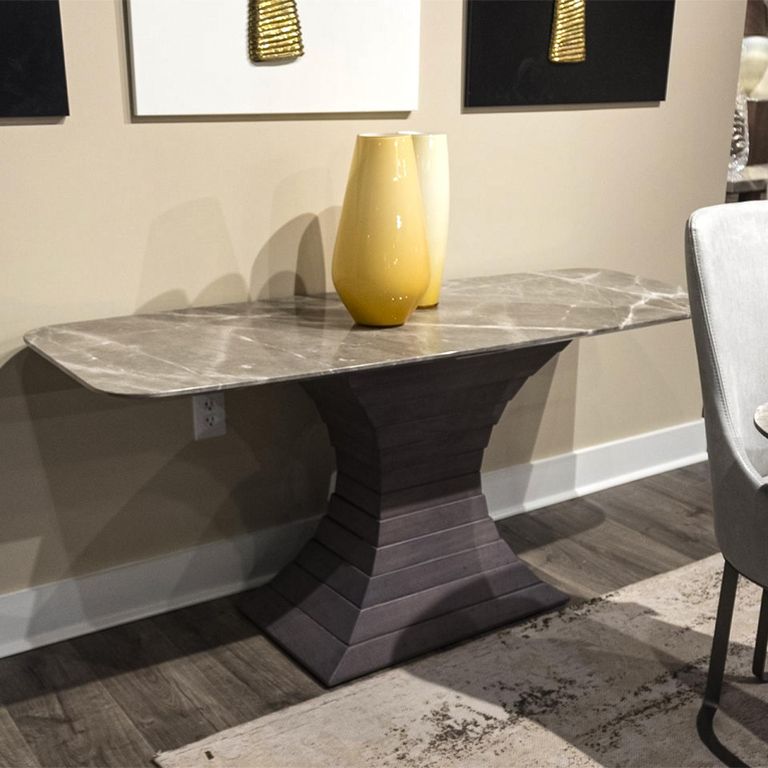 Opera Console Table - Marble with Wooden Base - Variation Available