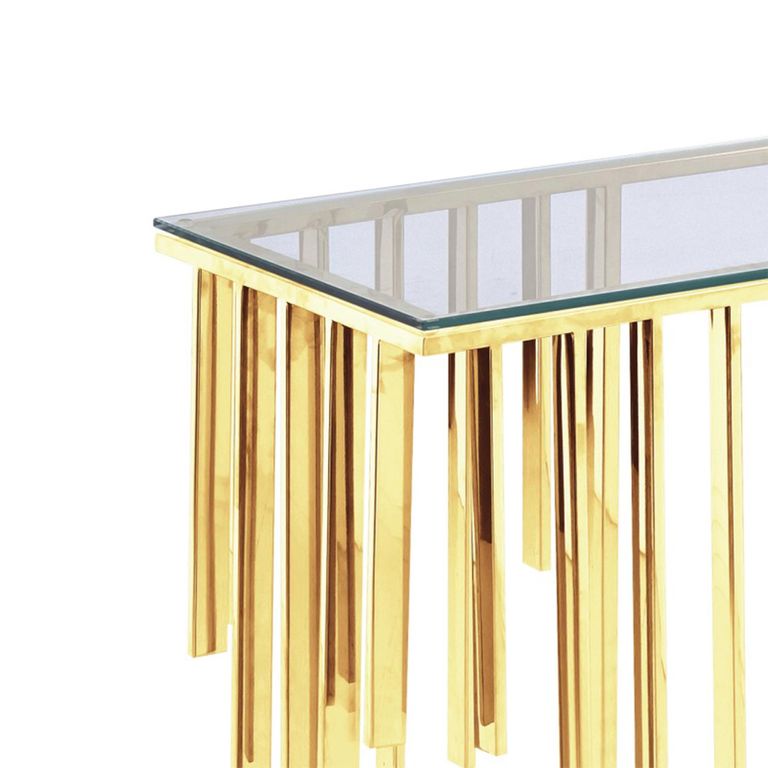 Owen Console Table - Tempered Glass and Gold