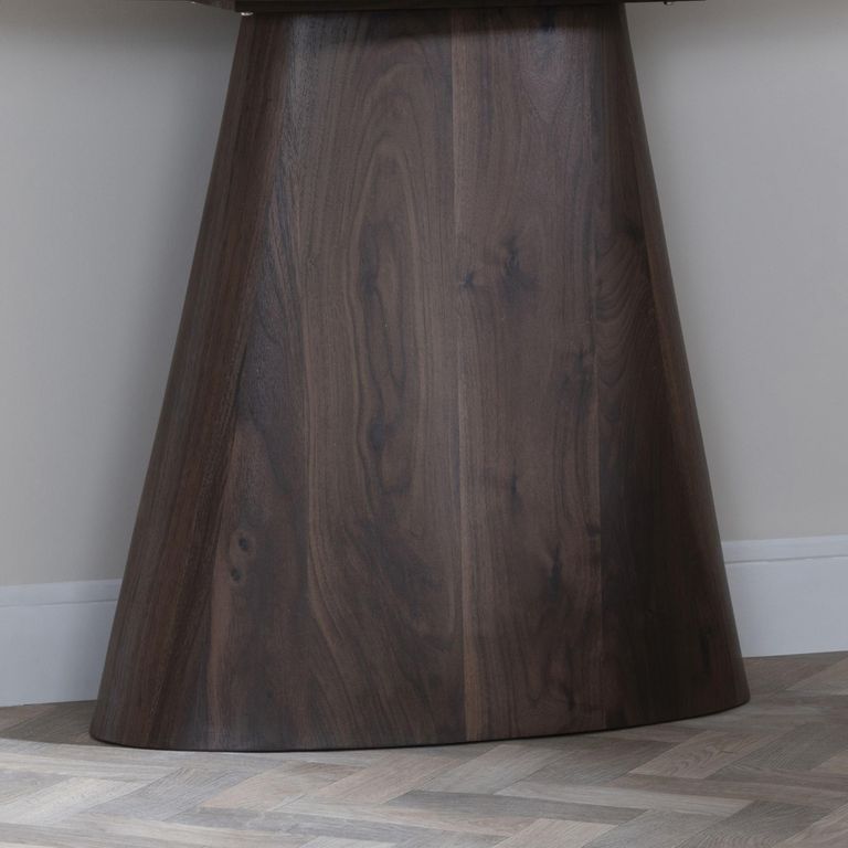 Palma Walnut Oval Console Table