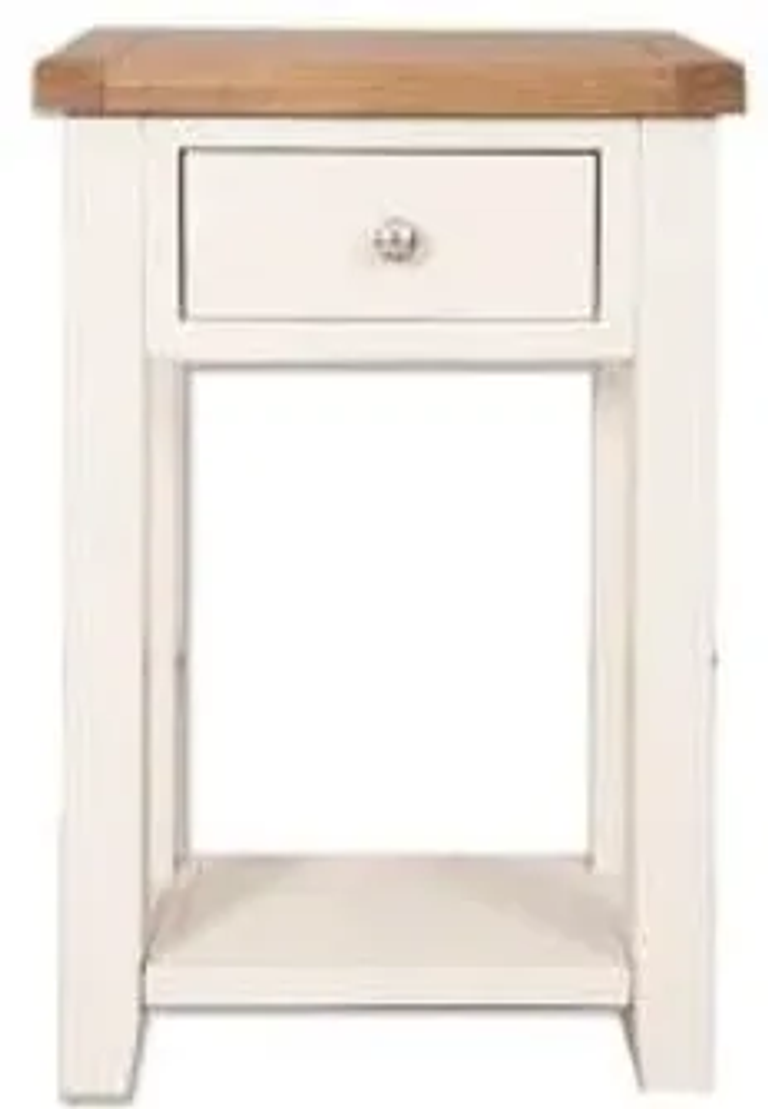 Perth White and Wood 1 Drawer Console Table