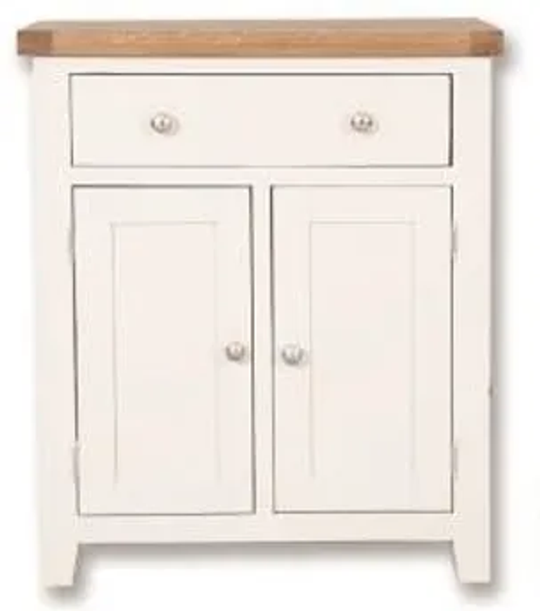 Perth White and Wood 2 Door Hall Cabinet