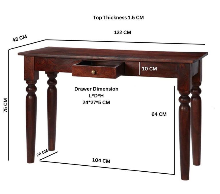Phulera Dark Wood 1 Drawer Console Table