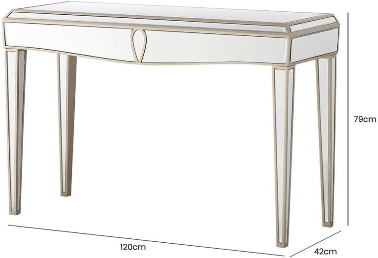 Pristina Console Table - Champagne Mirrored