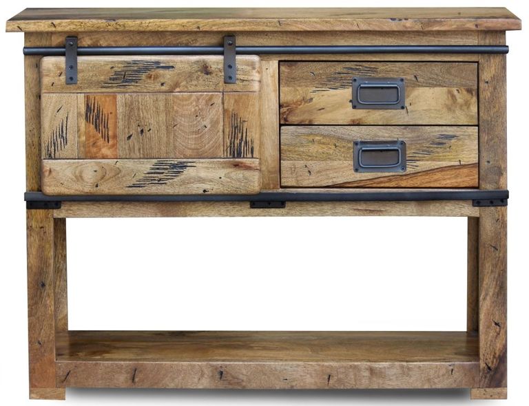 Renwal Works Industrial Style Wooden 110cm Console Table