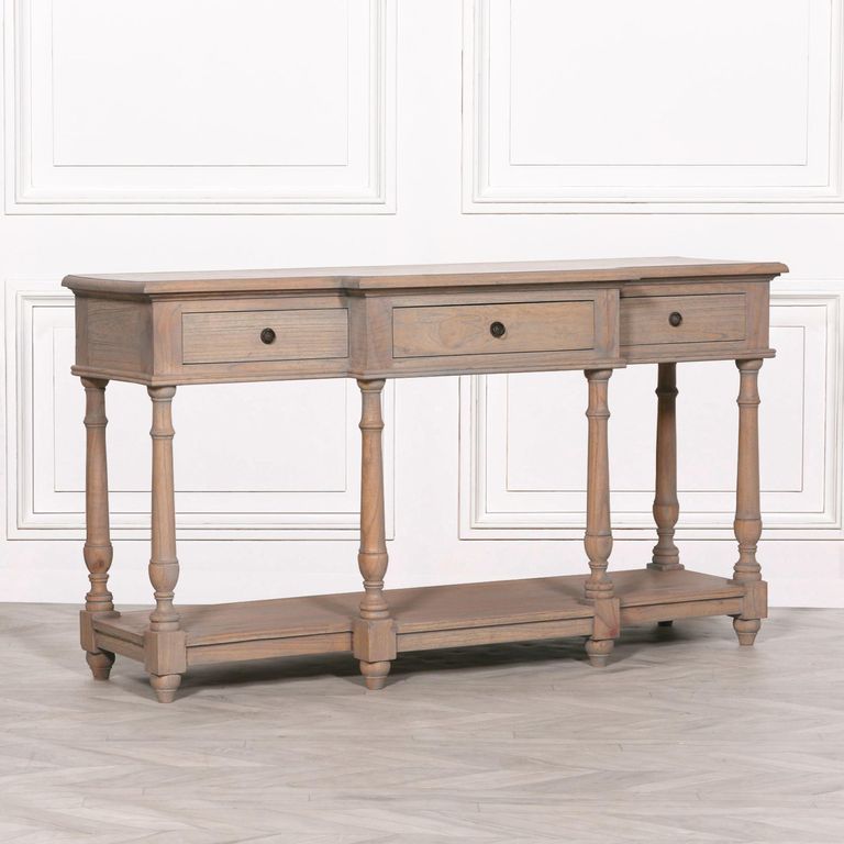 Rustic Breakfront Console Table - 3 Drawer