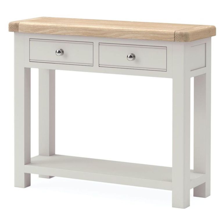 Salcombe Console Table - 2 Drawer - Grey Oak