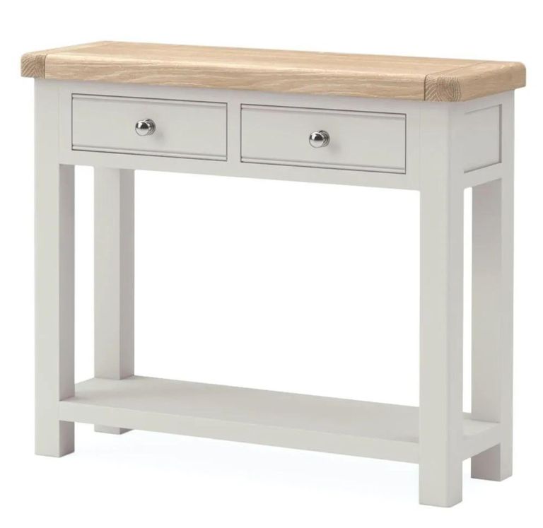 Salcombe Console Table - 2 Drawer - Grey Oak