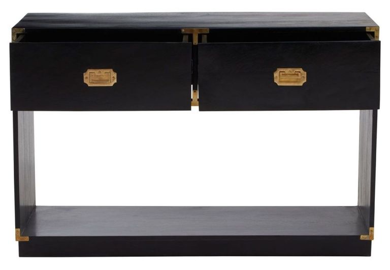 Sarter Console Table - 2 Drawer - Black Mango Wood