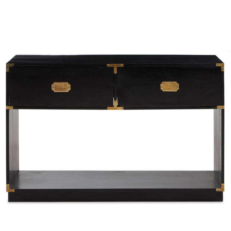 Sarter Console Table - 2 Drawer - Black Mango Wood