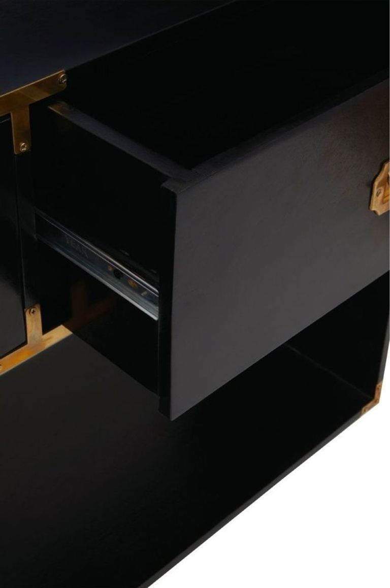 Sarter Console Table - 2 Drawer - Black Mango Wood