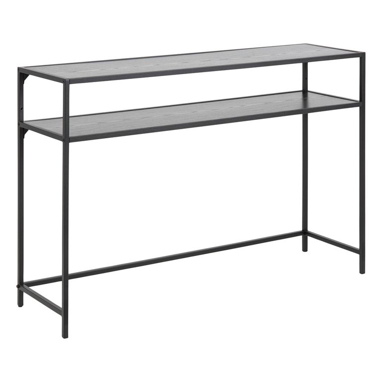 Seaford Console Table - Black Melamine and Metal