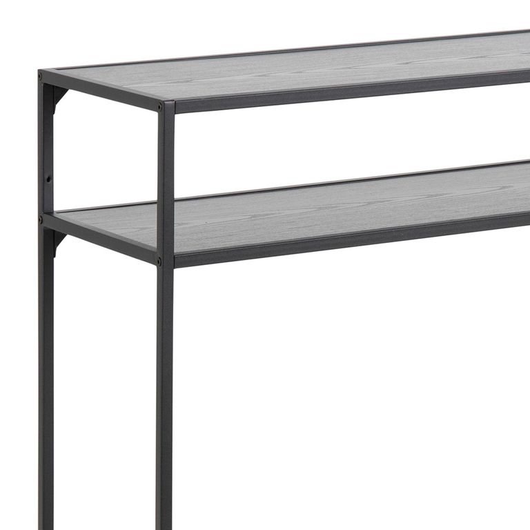Seaford Console Table - Black Melamine and Metal